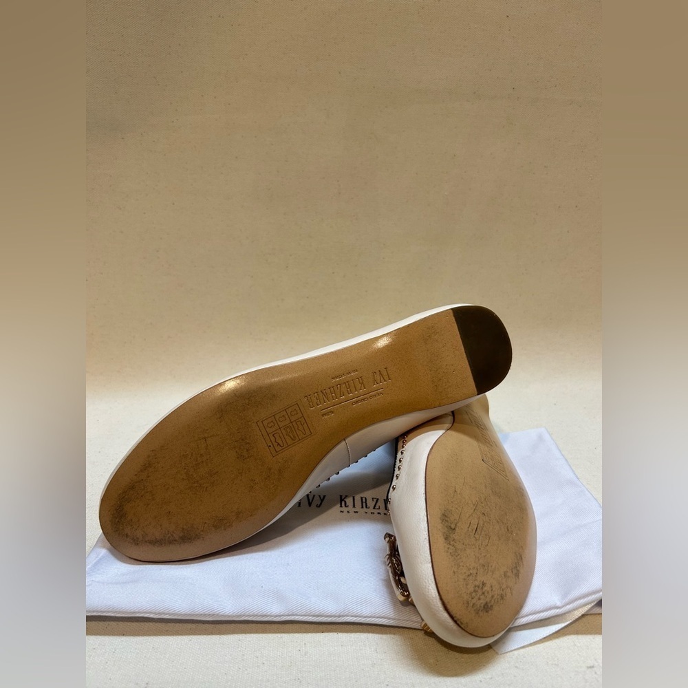 Ivy Kirzhner White Flats with Embellishments - Picture 4 of 5